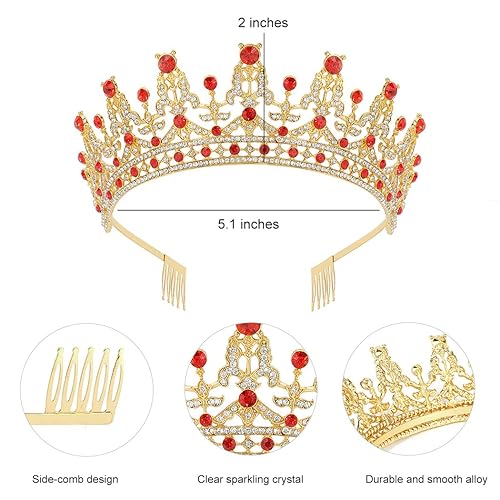 Miniatura 2 de Juego de banda y tiara de diamantes de imitación de "Birthday Queen", decoraciones de CURASA para cumpleaños, banda de cumpleaños, tiaras y coronas
