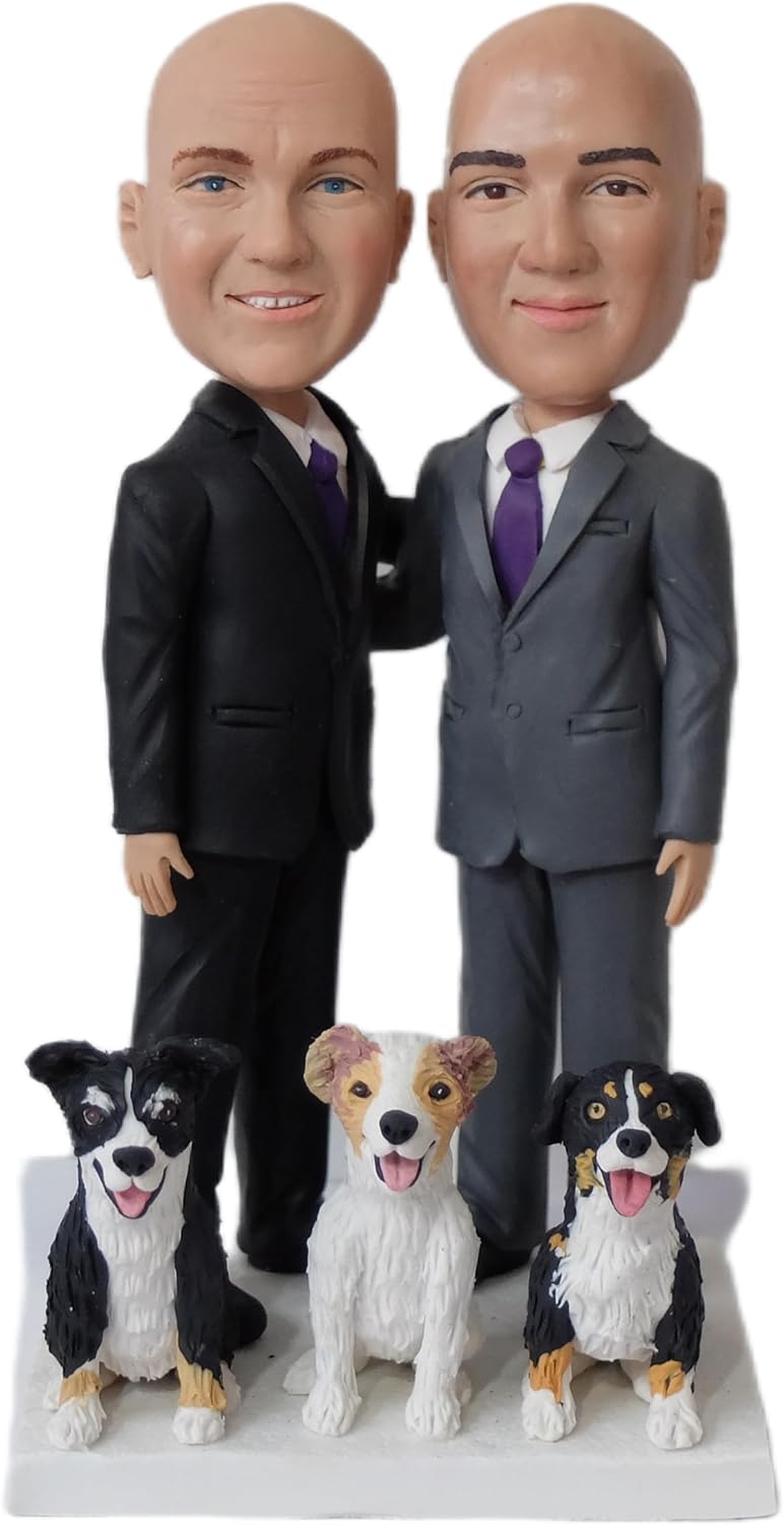 personalized sculpture custom bobblehead doll, birthday gift, holiday gift, gifts for mom and friends, corporate gifts Bobblehead figurine on photo(Four people, 6.5 inches)