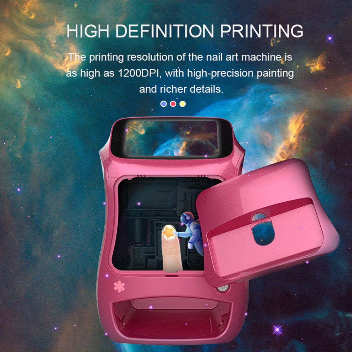 , Impresora De UñAs Inteligente 3D - Touch Screen, Stampante per Nail Art, Asciugatura Fai Da Te per La Stampa Delle Unghie, Per La Bellezza E La Cura Personale Delle Unghie Delle Ragazze a Casa