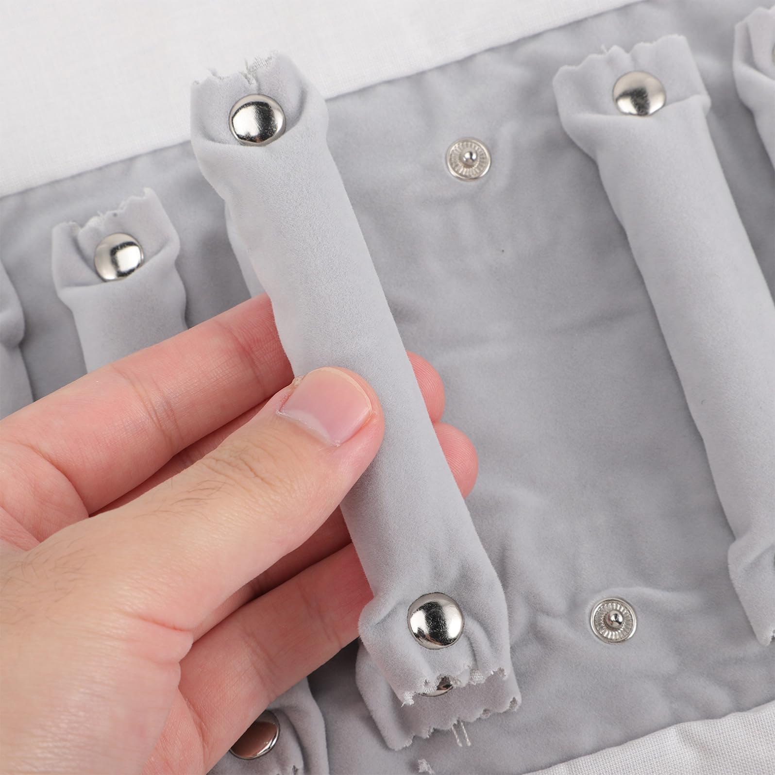 SOLUSTRE Étui à Bijoux Pliable en Velours pour Bagues, Blanc, Portable