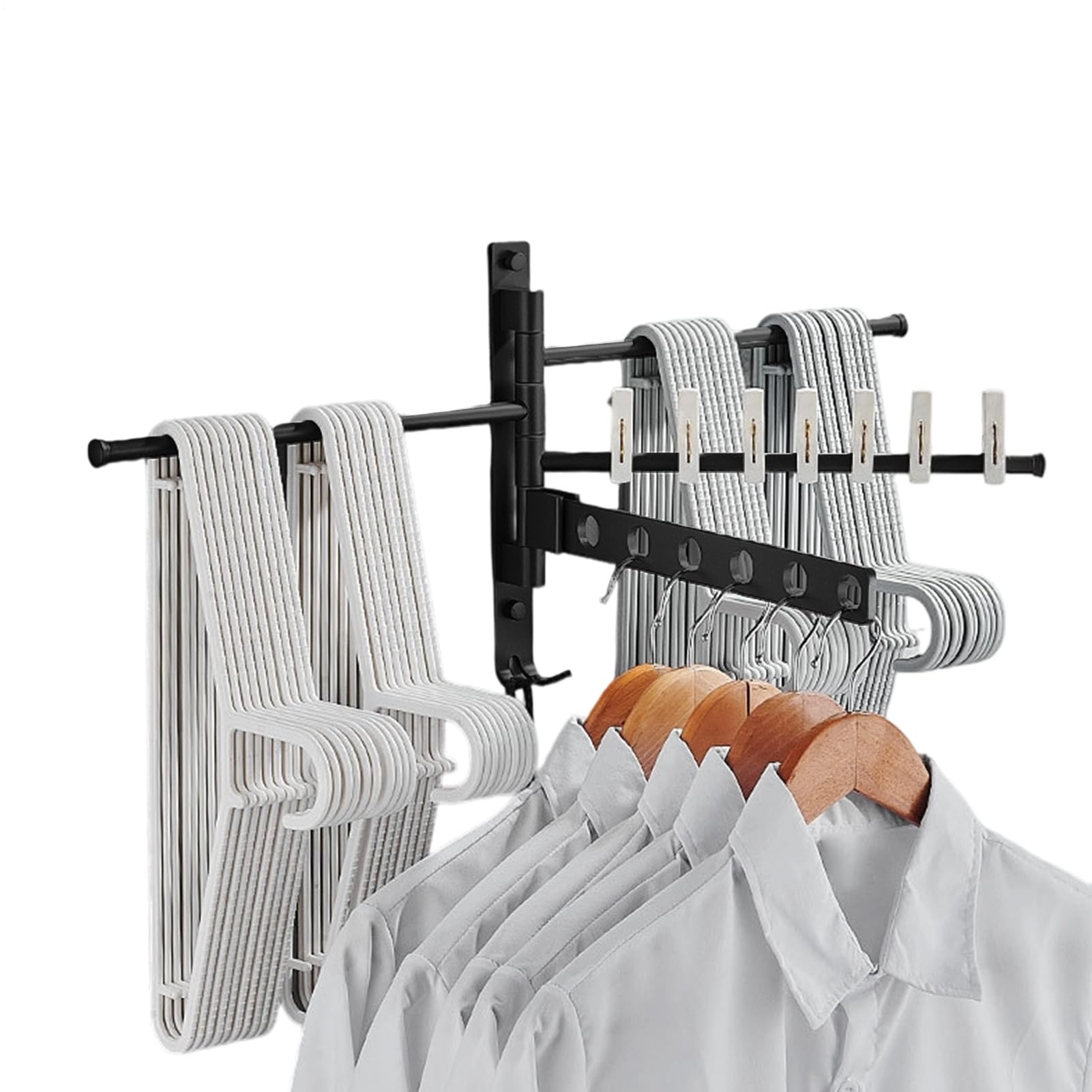 Portasciugamani da bagno Organizer Appendini Girevole In Alluminio | Portasciugamani Da Bagno Girevole A 4 Bracci Bagno, cucina, lavanderia, palestra, doccia, hotel, appartamento, balcone