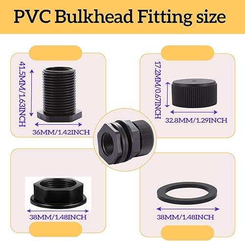 Miniatura 5 de Manguera de jardín de PVC con enchufe, NPT hembra de 12 pulgada, GHT macho de 34 pulgadas (rosca de manguera de jardín), para barriles de lluvia,