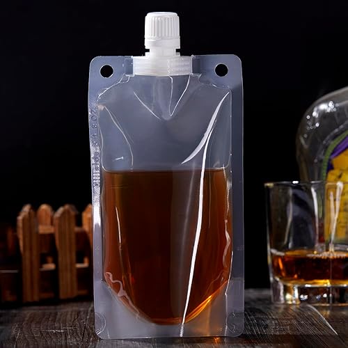 Miniatura 7 de Hillside-Kit Frascos de plástico ocultables y reutilizables con embudo de 8 onzas a prueba de fugas para viajes al aire libre (blanco-6 piezas)