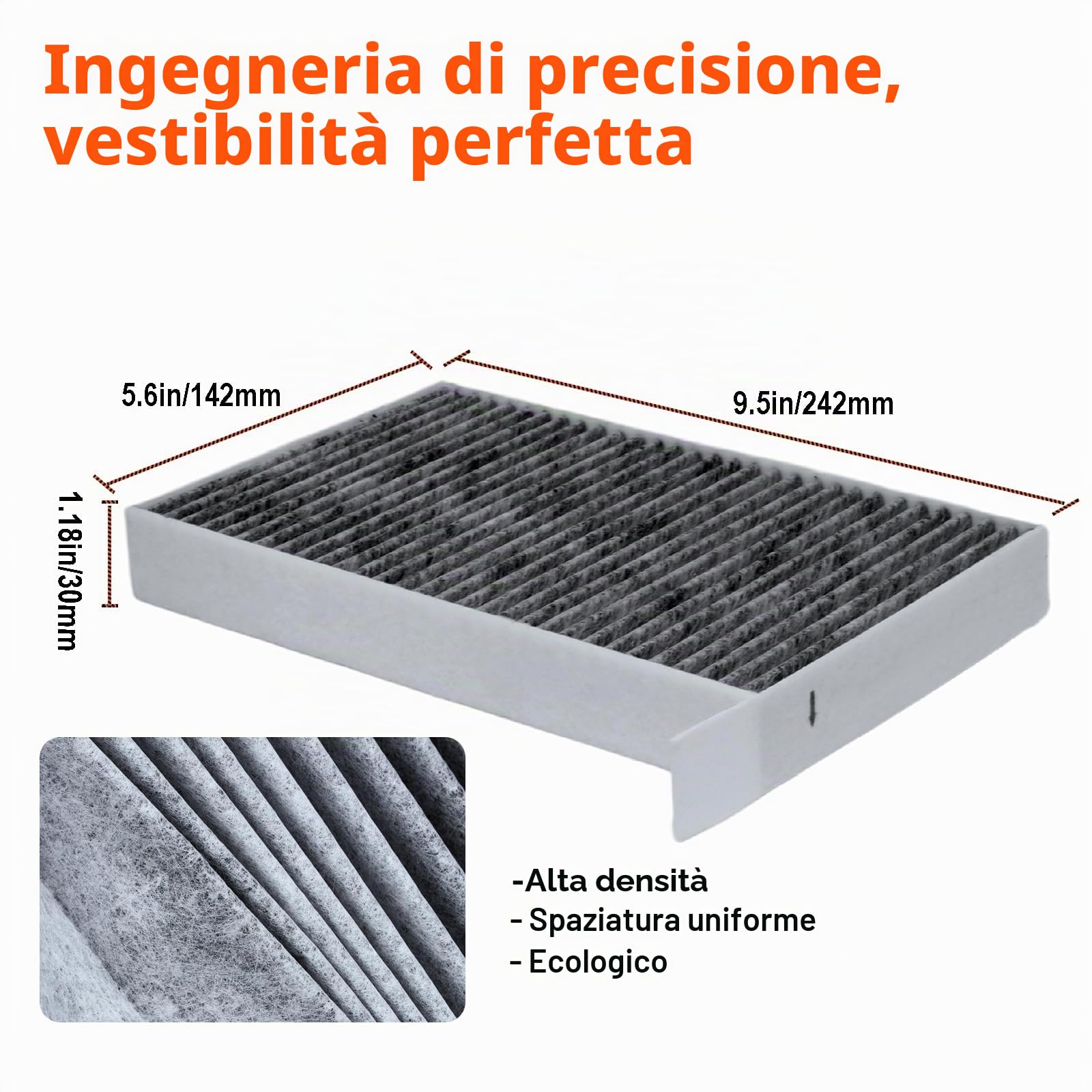 Filtro Abitacolo Carboni Attivi Compatibile con Tesla Model Y & Model 3 – Filtro Aria Abitacolo Antipolline, Set da 2 Pezzi per Auto