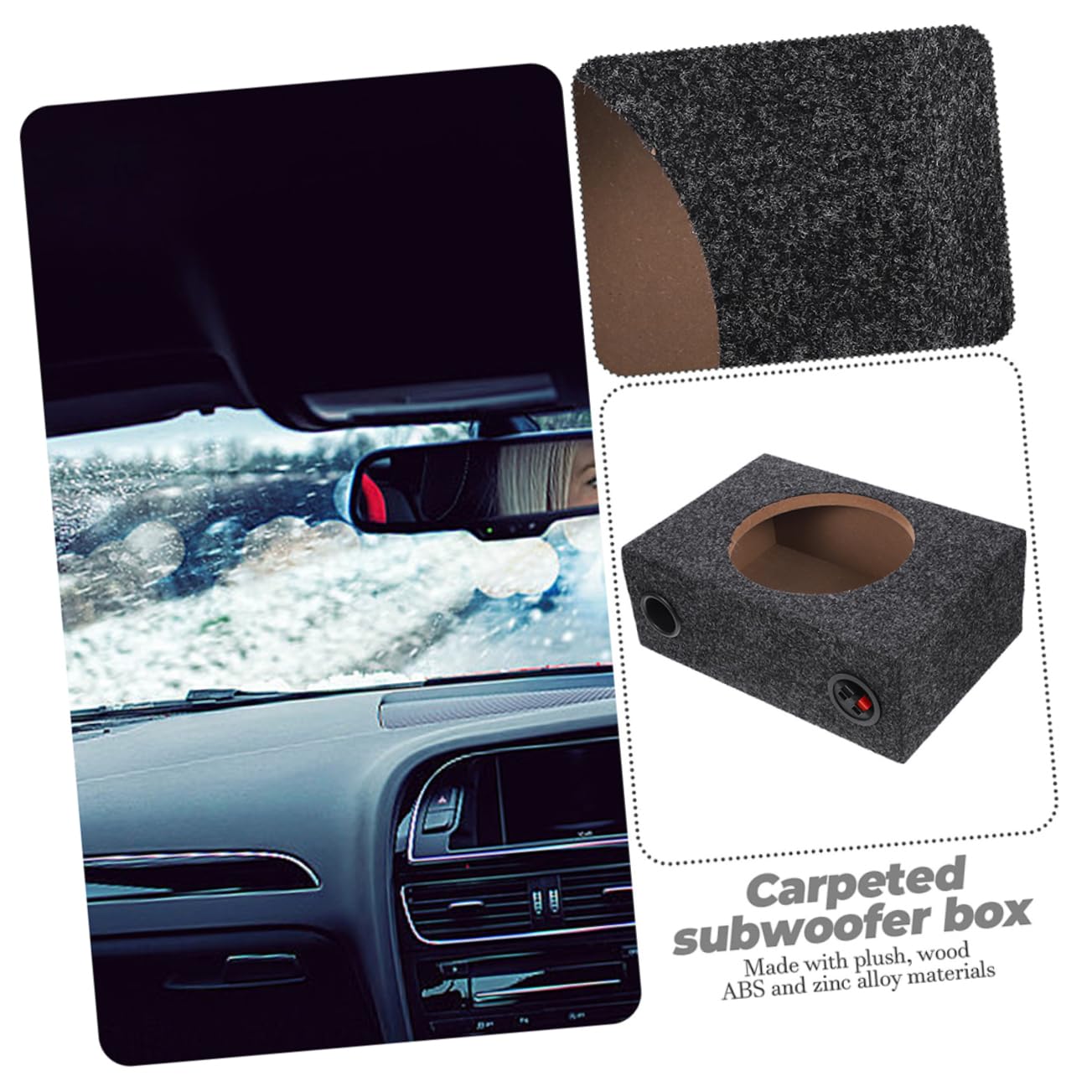 Mobestech Caja para Subwoofer de Vehículo de 10 Pulgadas Instalación Simple y Diseño Elegante en Madera y Abs para Mejorar el Rendimiento del Sonido