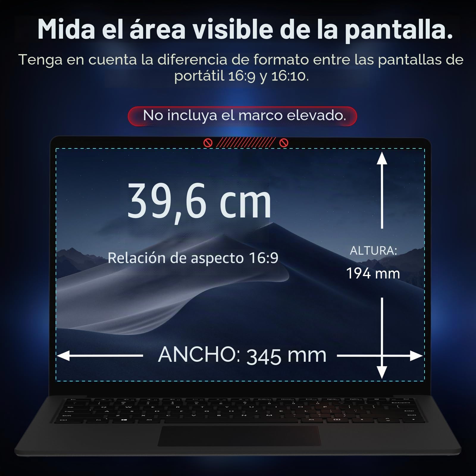 Filtro de privacidad de 360°, 15,6 pulgadas, 16:9, protección de pantalla antiespía antirreflejos, protector de pantalla para ordenador portátil, compatible con Lenovo/Dell/HP/Asus/Samsung/Acer