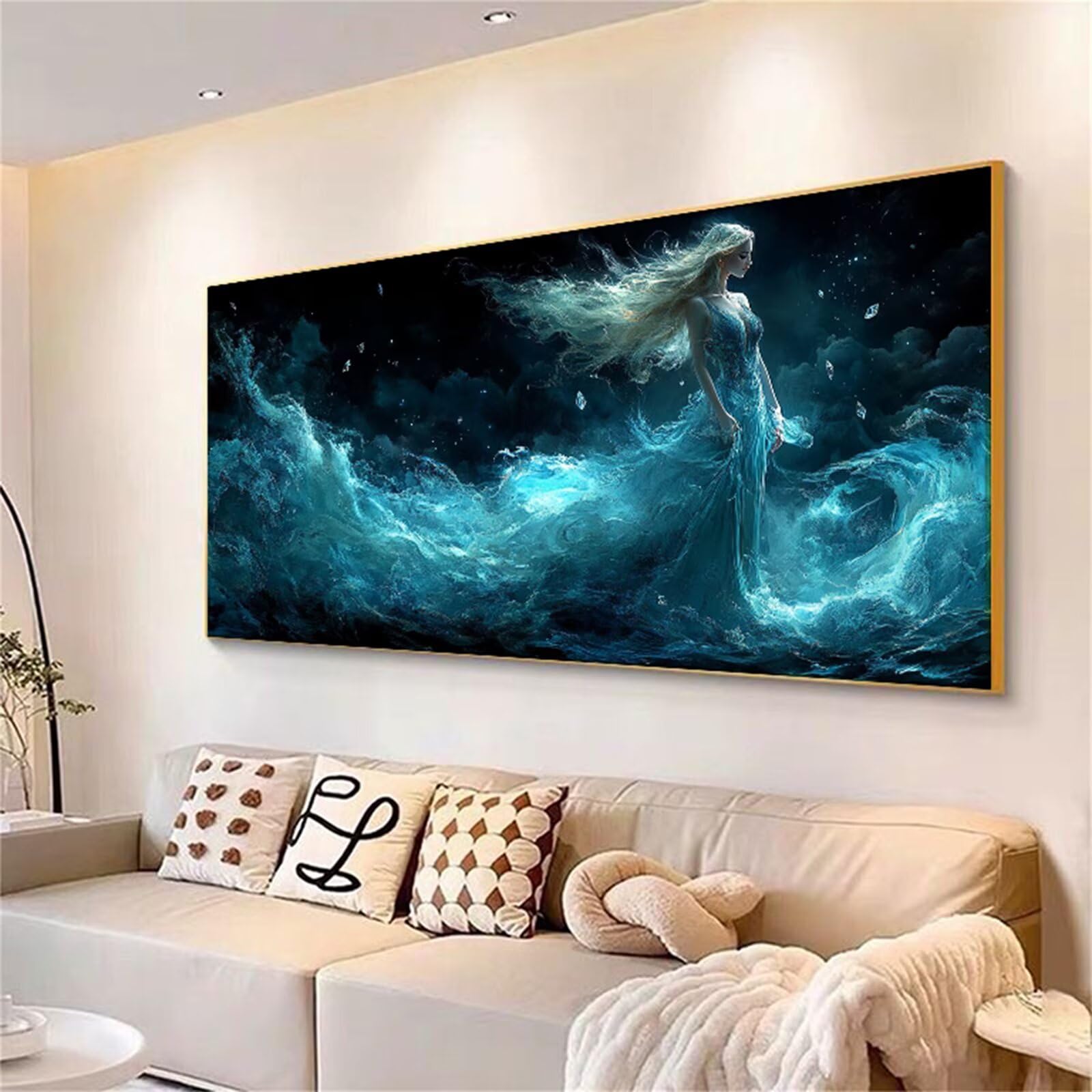 Malarstwo diamentowe kobieta, chmura malowanie diamentowe duży rozmiar 100 x 200 cm, diamentowe diamentowe rzemiosło artystyczne artystyczne dla dorosłych, diamentowe malowanie dżetów rzemiosło zestaw