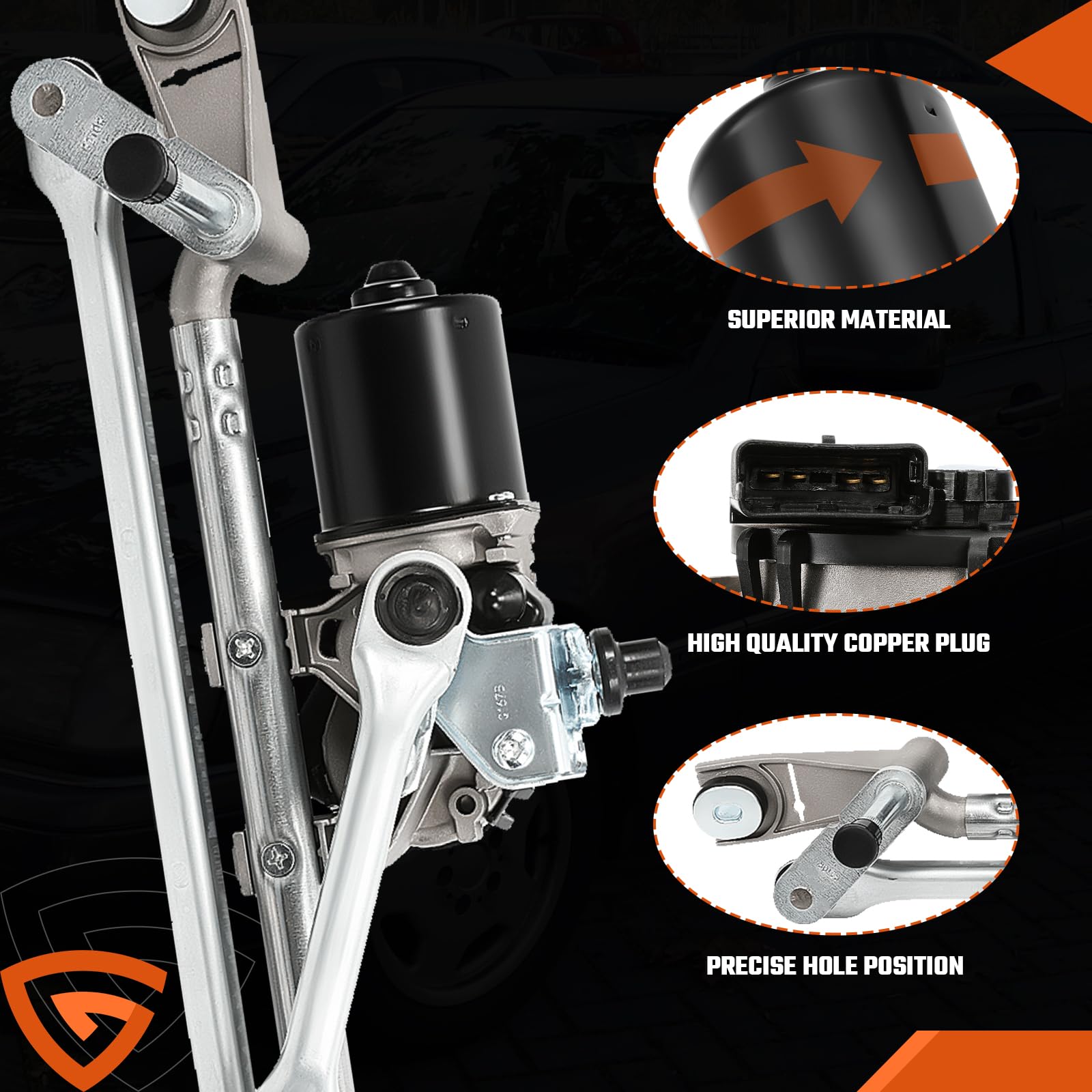 Moteur d'essuie-glace avant avec liaison compatible avec Opel Mokka/Mokka X 2012-2023 95323224 42333715