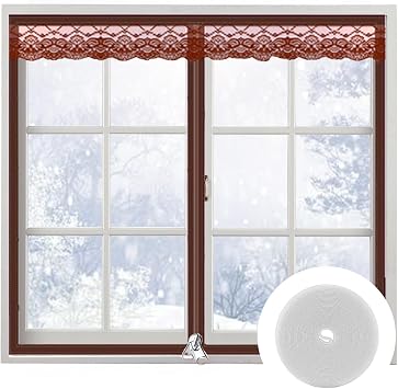 New Thickened Window Insulation Kit-Winter Weatherproofing Window Insulation Film, Reusable Window Thermal Cover Insulating Curtains Keep Warm for Winter47"X59"