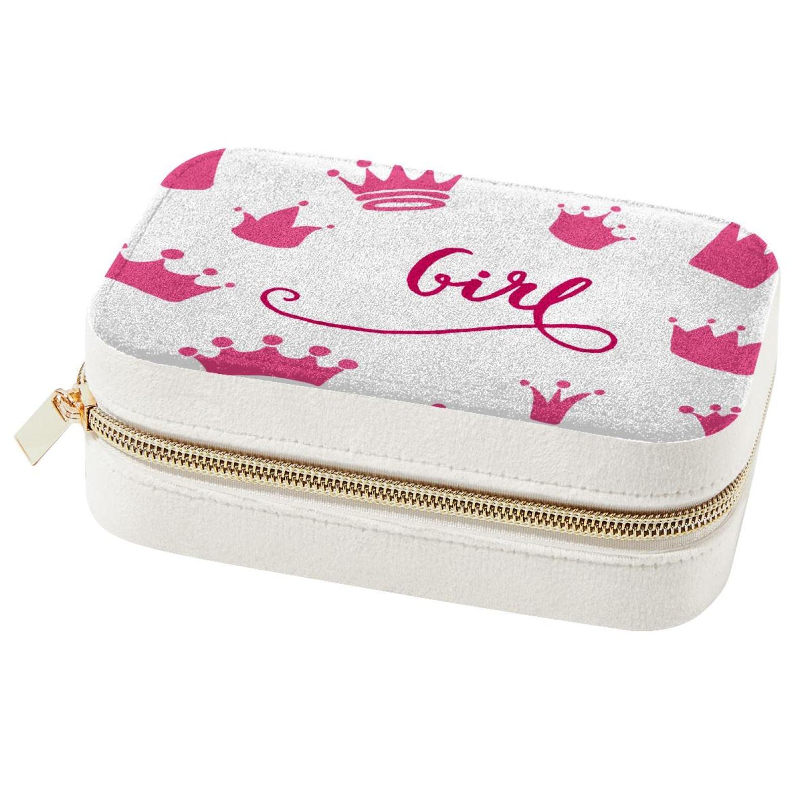 Boîte à bijoux fille au motif couronne rose le cadeau d'anniversaire idéal et mignon
