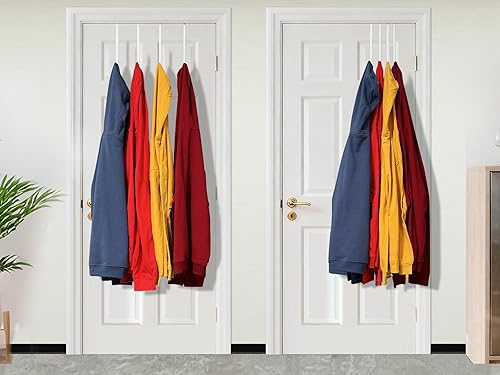 Miniatura 9 de Ganchos de metal para puerta con revestimiento de plástico de 10 pulgadas para puerta de 0.5 a 1 38 pulgadas, 4 piezas de resistente toalla