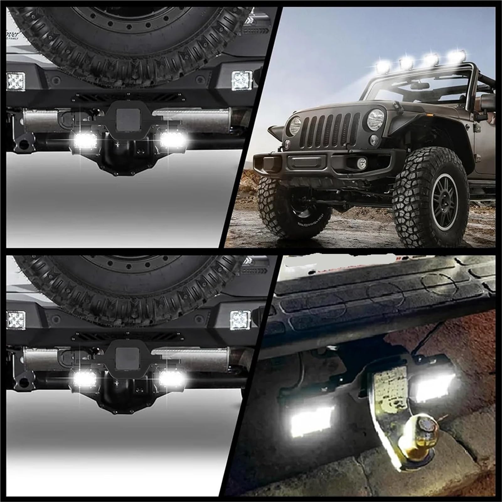Bombilla Coche De Luz Trabajo LED 4 Pulgadas Bombilla LED | 2 Uds Barra Conducción Todoterreno 12-24V 2,5 Soporte Montaje Enganche Remolque