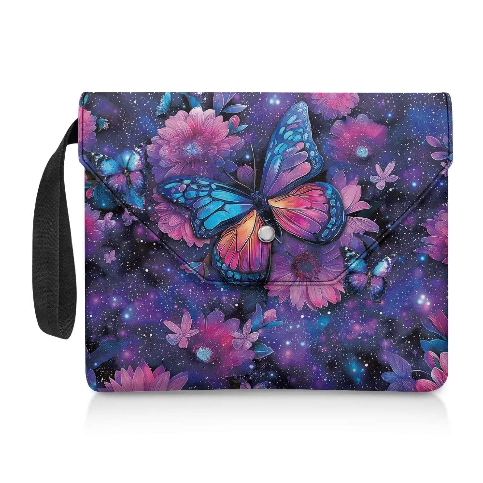 Custodia per libri stellata con farfalla viola 30 x 24 cm copertura protettiva