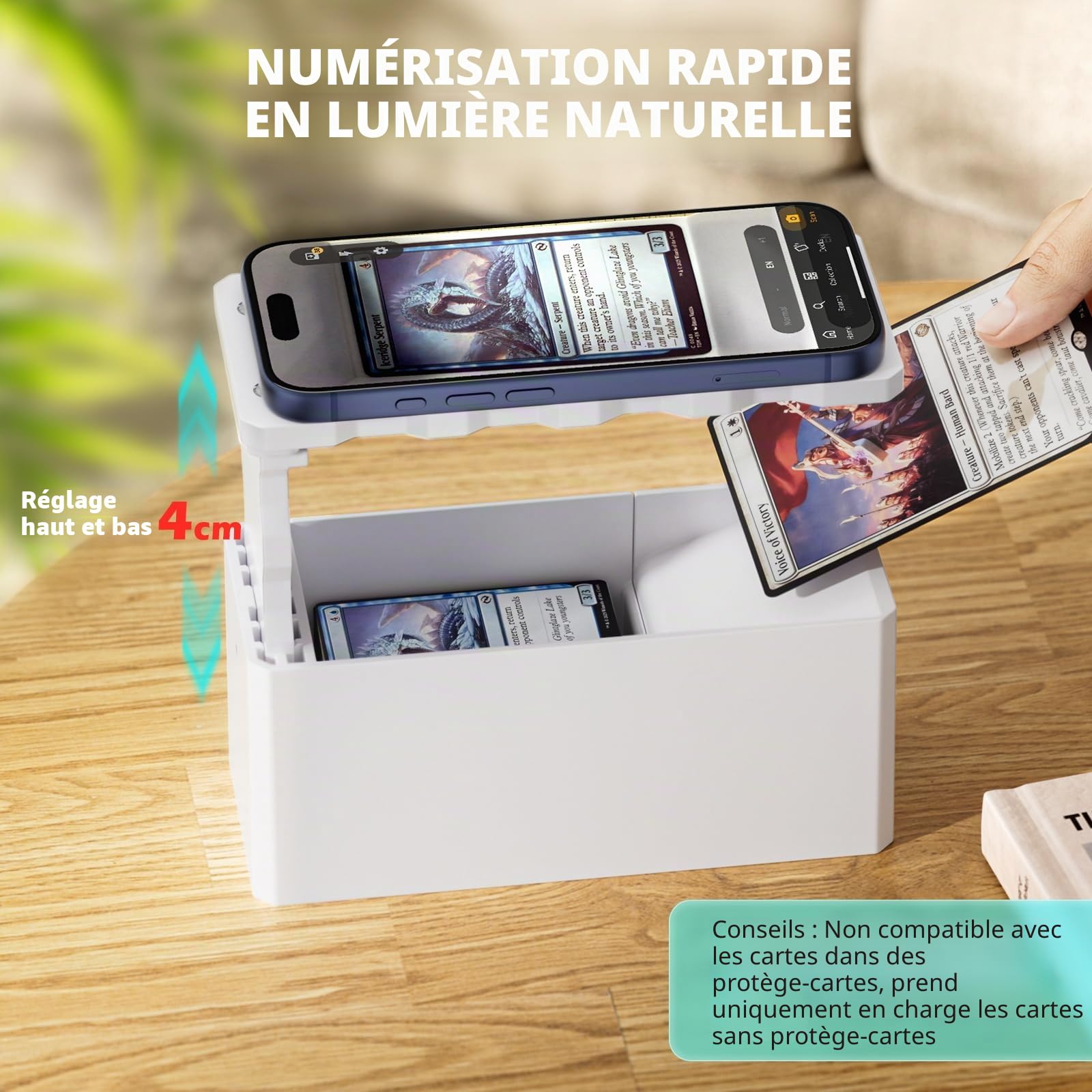 Support de NuméRisation pour Cartes MTG, Compatible avec Les Cartes à Collectionner de Taille Standard sans Pochettes, Hauteur RéGlable, Compatible avec l'application Manabox