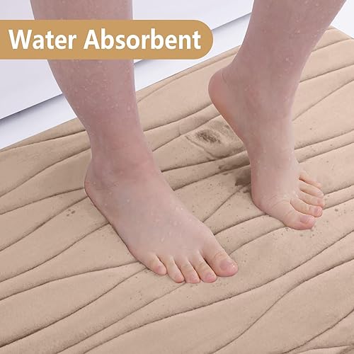 Miniatura 209 de Buganda - Alfombra de baño de espuma viscoelástica 24x16, tapetes de baño extra suaves y absorbentes, antideslizantes y lavables a máquina para el