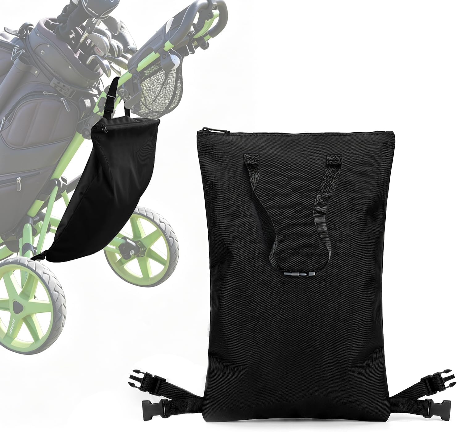 Golf Push Cart Accessories Storage Bag, Oxford Cloth, Waterproof Fabric