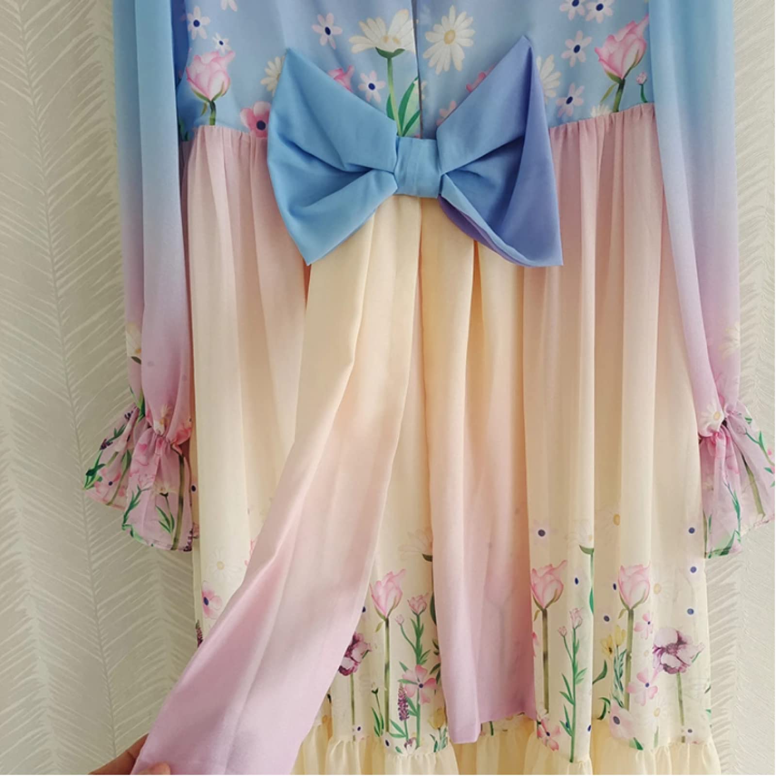di Alta qualità Floreale Viola Designer Moda Maxi Vestito da Partito Lungo sul Retro Fiocco Decor Largo Vestidos Plus
