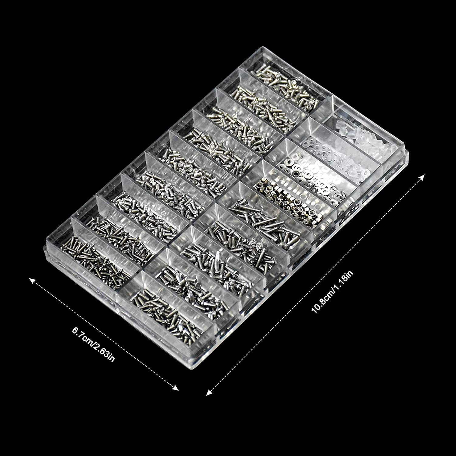 Set Riparazione Occhiali Da 1000 Viti – Con Pinza, Cacciavite E Panno, 18 Misure, In Acciaio Inox, Per Montature E Naselli