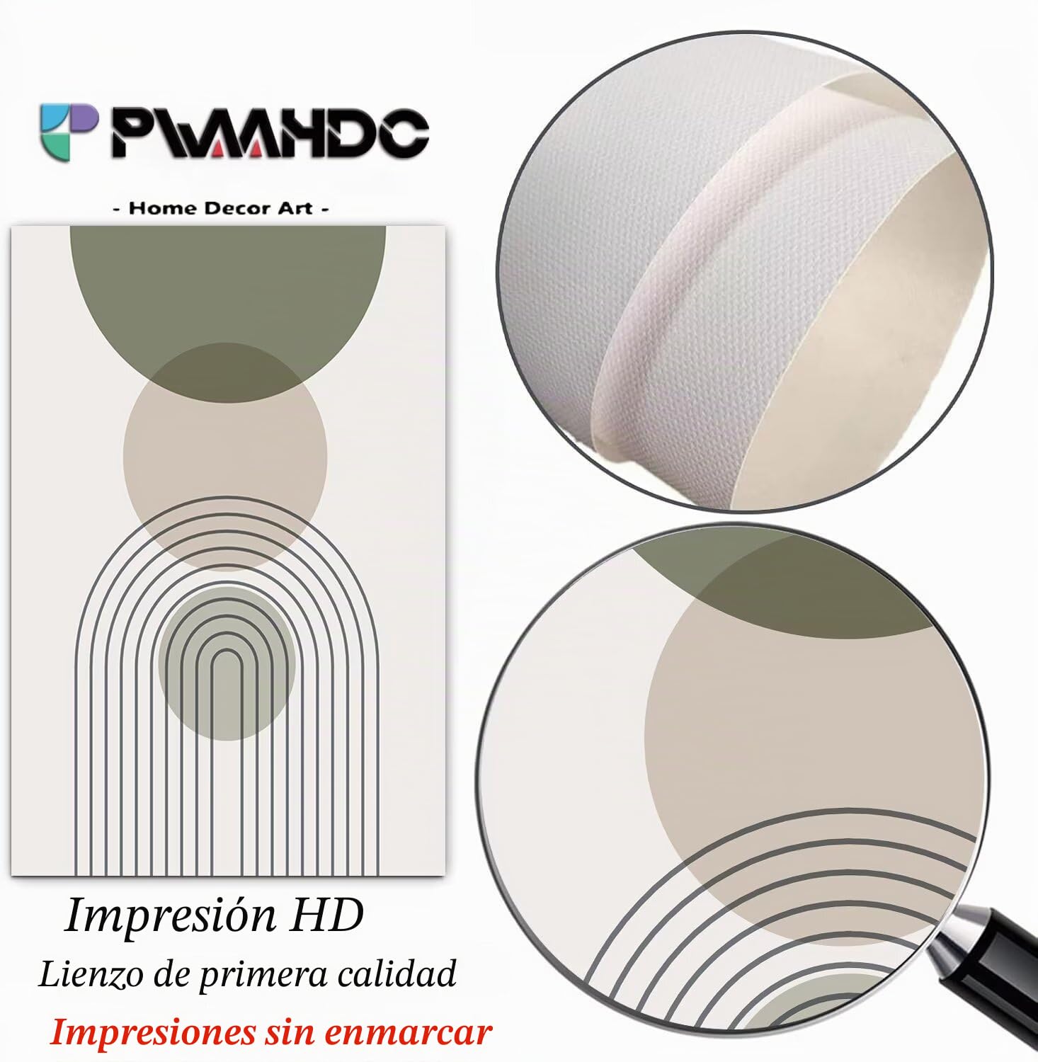 PWAAHDC Juego de 3 decoraciones de pared verde salvia, imágenes boho para salón y dormitorio, estampados modernos en lienzo (sin marco, 50 x 70 cm)
