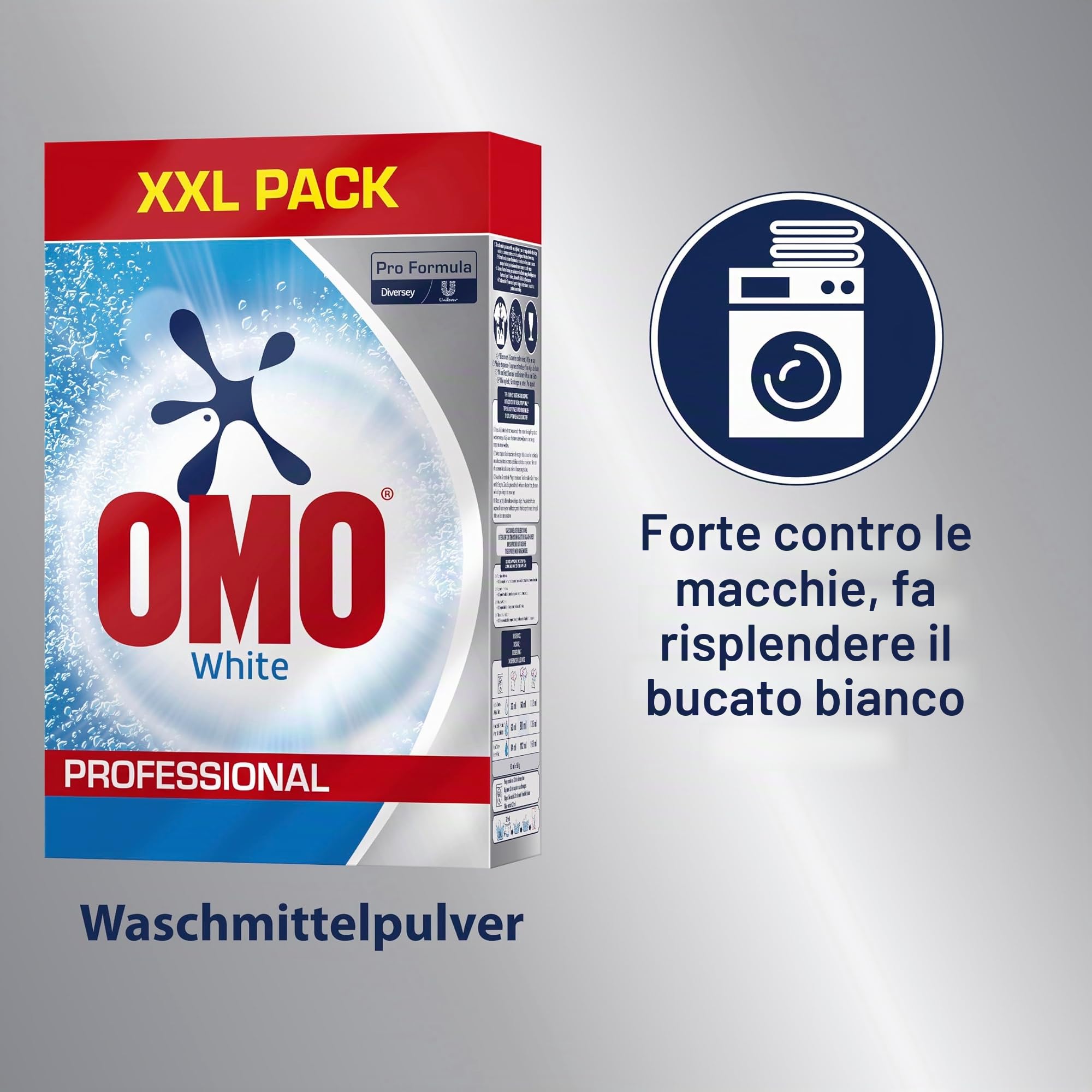 Omo Professional White Detersivo in polvere da 7 kg, per bucato bianco brillante e alta capacità di smacchiatura, per 140 lavaggi