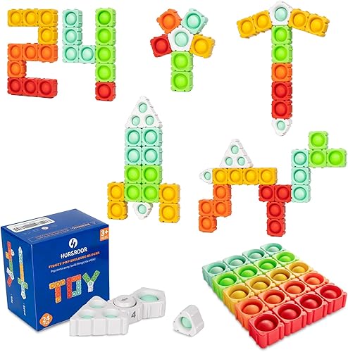 HURSROOR Juguetes para ansiedad 3 en 1 bloques de construcción para niños juguetes sensoriales para niños autistas juguetes para el aula paquete de