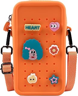 スポンサー広告 - スマホ携帯ポーチ、シリコンショルダーバック、シリコンポーチ、DIYできてシリコンバック、シリコンバック、スマホ ショルダー（オレンジ色）