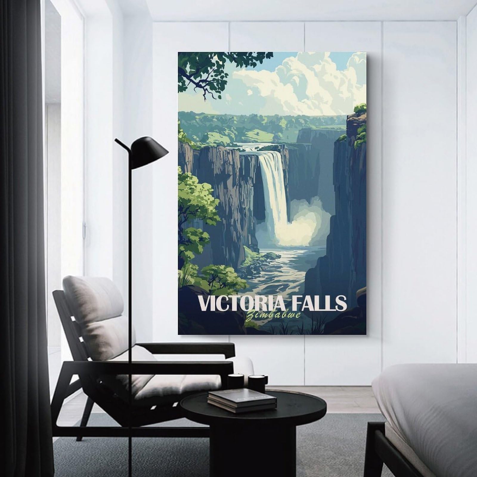 Junmoney Victoria Falls, Zimbabwe Canvas Art Print, 20x30inch(50x75cm), for Living Room, Bedroom, Office Or Hallway, Decorative Artwork with Broad Appeal