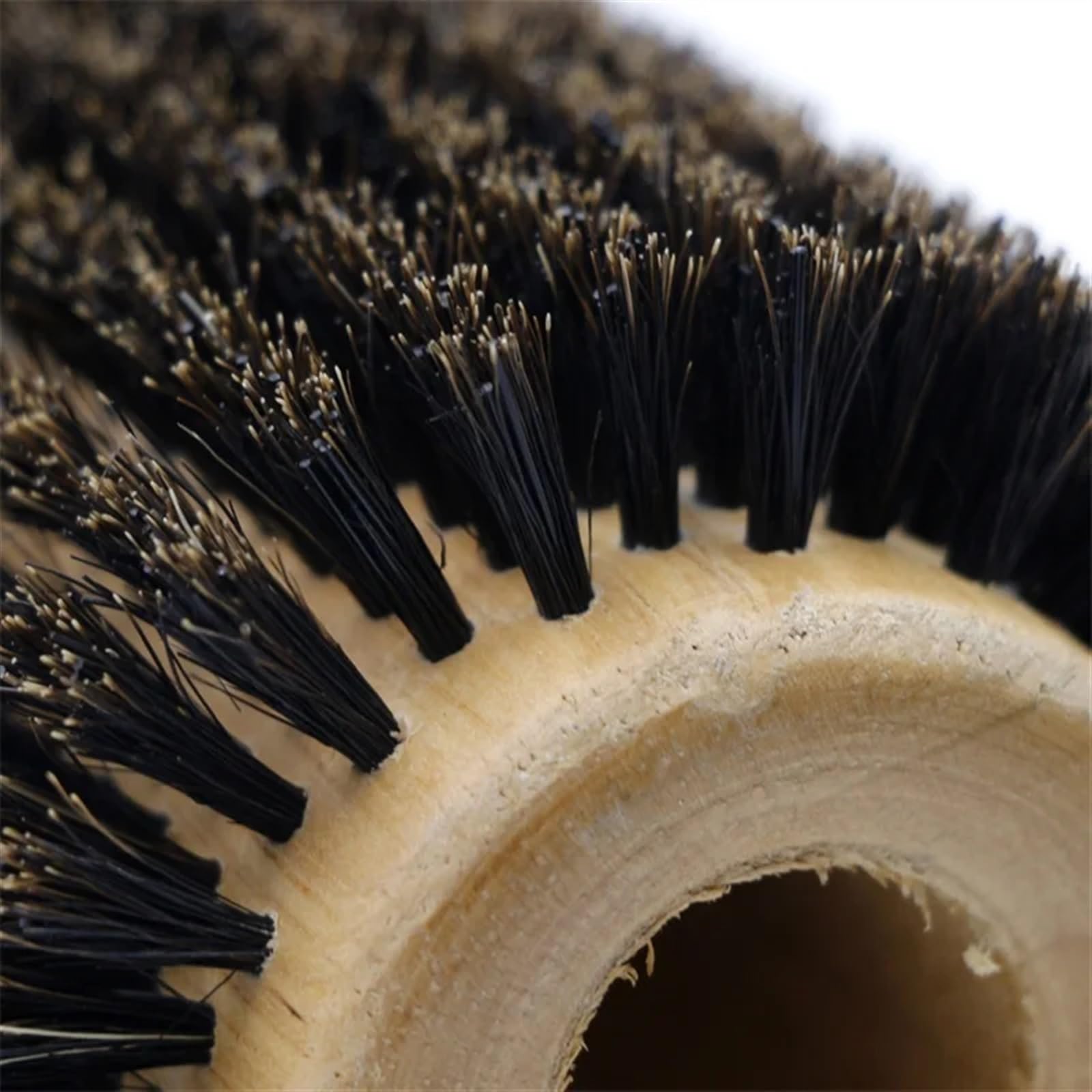 6 tamaños mango de madera cerdas de jabalí cepillo redondo cola extraíble profesional barbería salón peluquería cepillo de pelo peine redondo (Size : 45mm)