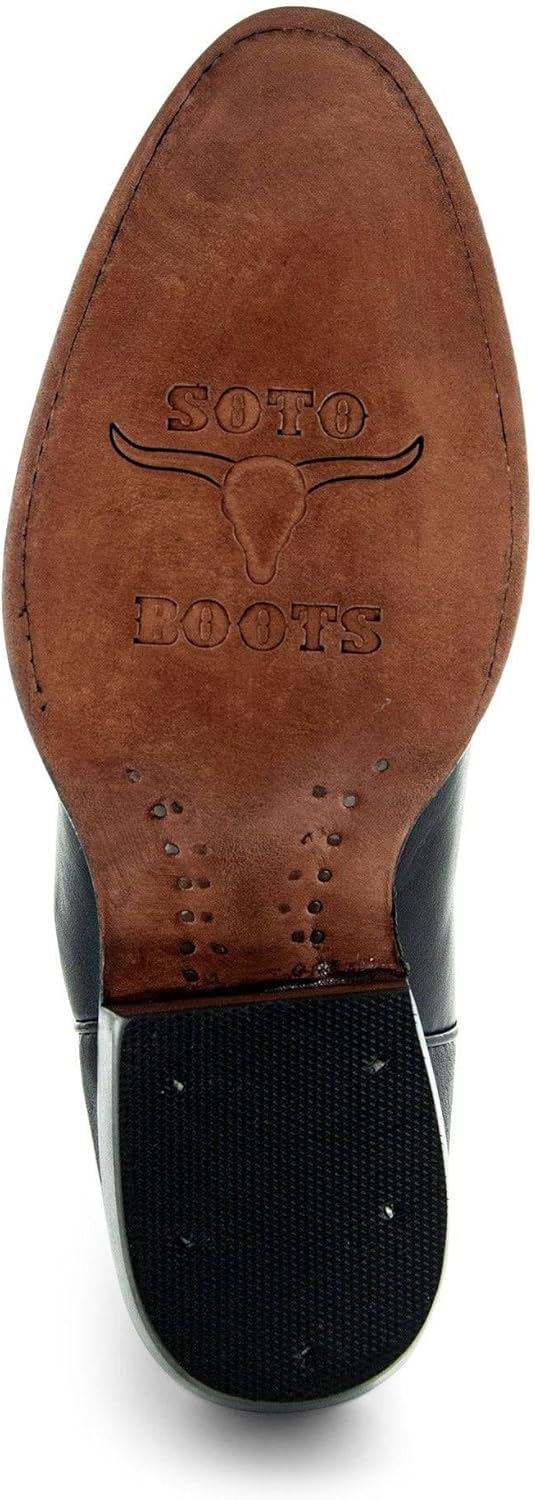 Soto Boots Mens Classic Round Toe Cowboy Boots H7001 - Image 7