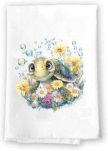 Adorable toalla decorativa Sealife Ocean Aquatic Baby Turtles Decoración de cuarto de bebé, decoración de baño, regalo de verano, primavera,