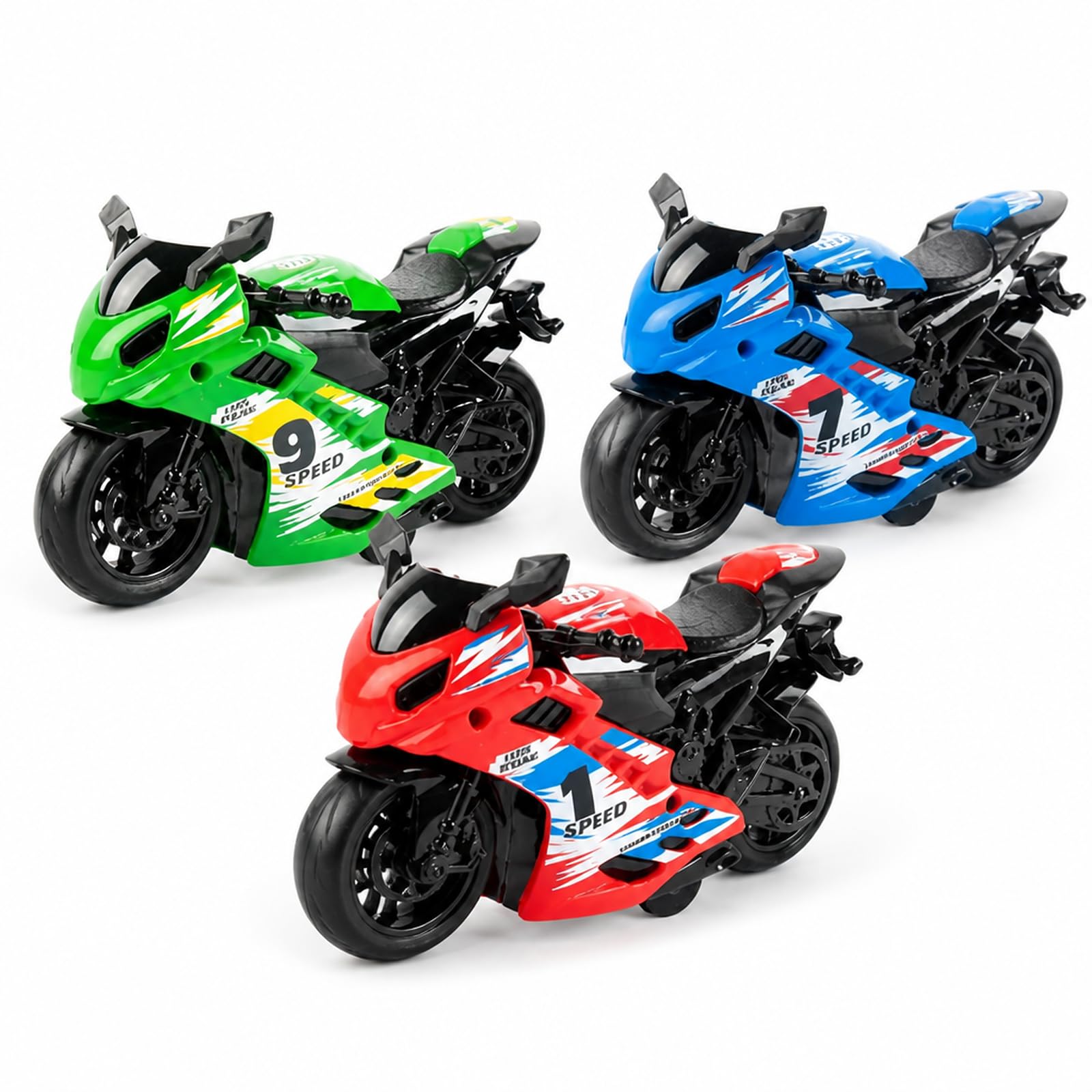 TUBAWD 3PCS Mini Motorbike Models, Motorcycle Figures for Desk Displays