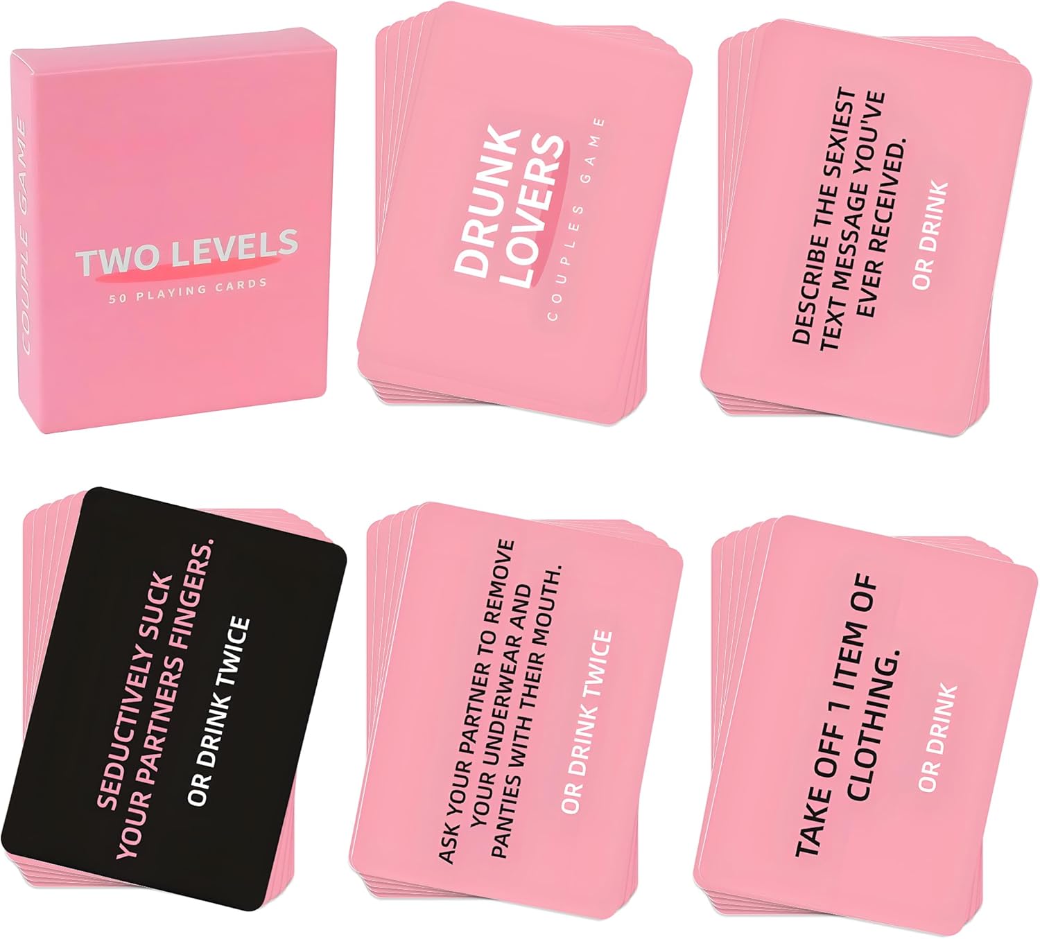 KatchOn, Couples Drinking Card Game – 50 Card Deck | Couples Drinking Game to Spice it Up for Date Night, Fun & Spicy Cards for Couple Party Gift, Ignite Sparks Couple Games Party Favors