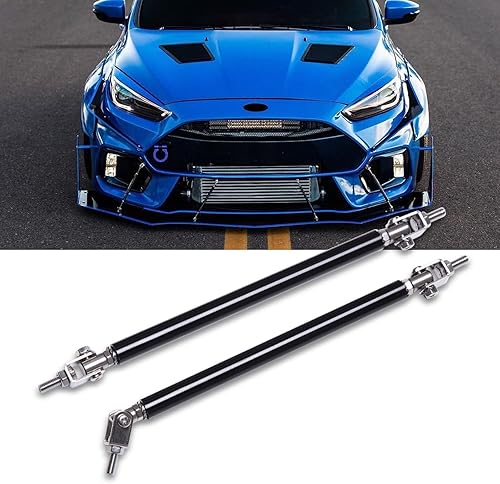 Vista 9 de DREAMIZER 2× Juego universal de varillas divisoras de soporte para labio de parachoques delantero, ajustables de 10"-13", barra de unión de puntal