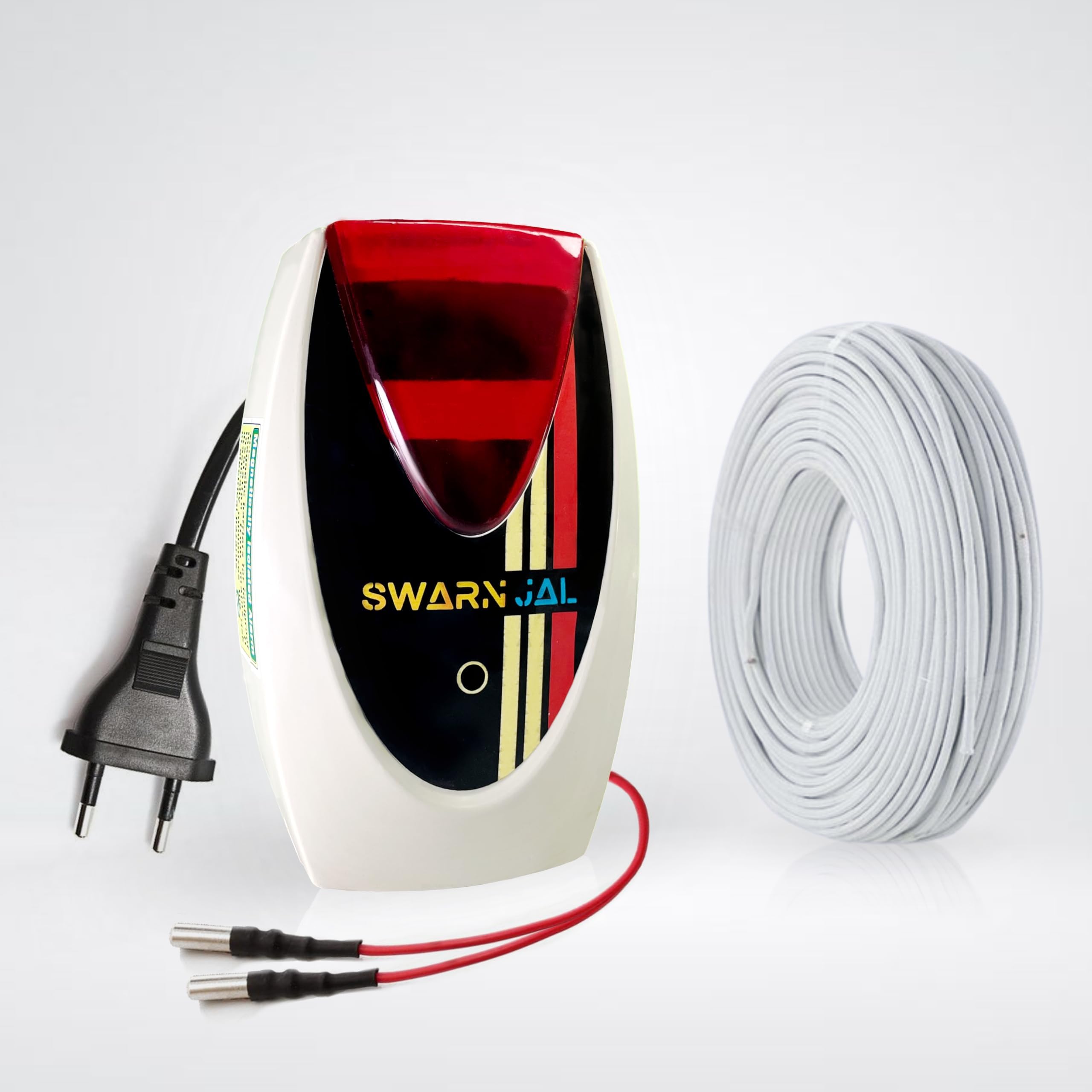 Swarn Jal (Model : A-RI30M) Electric Water Tank Overflow Alarm, AC 220V Powered, Loud Human Voice,Brass Sensors,Shock Proof, 1 Year Complete Guarantee(Magnetically Isolated Technology) +30 Meter Wire