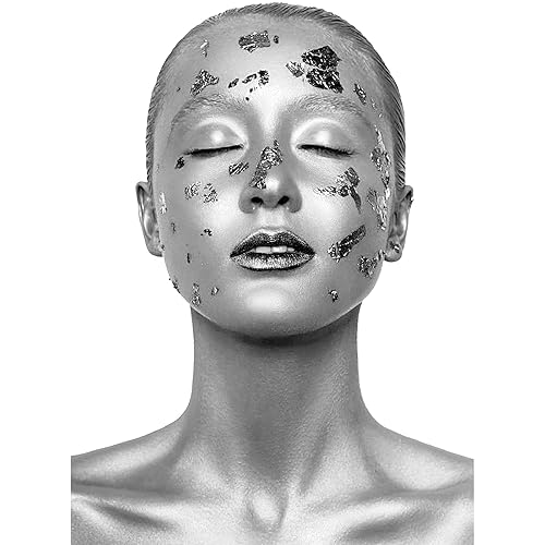 Miniatura 8 de MEICOLY Pintura facial y corporal plateada metálica, barra negra para deportes de fútbol, béisbol, sóftbol, pintura corporal para adultos y niños,