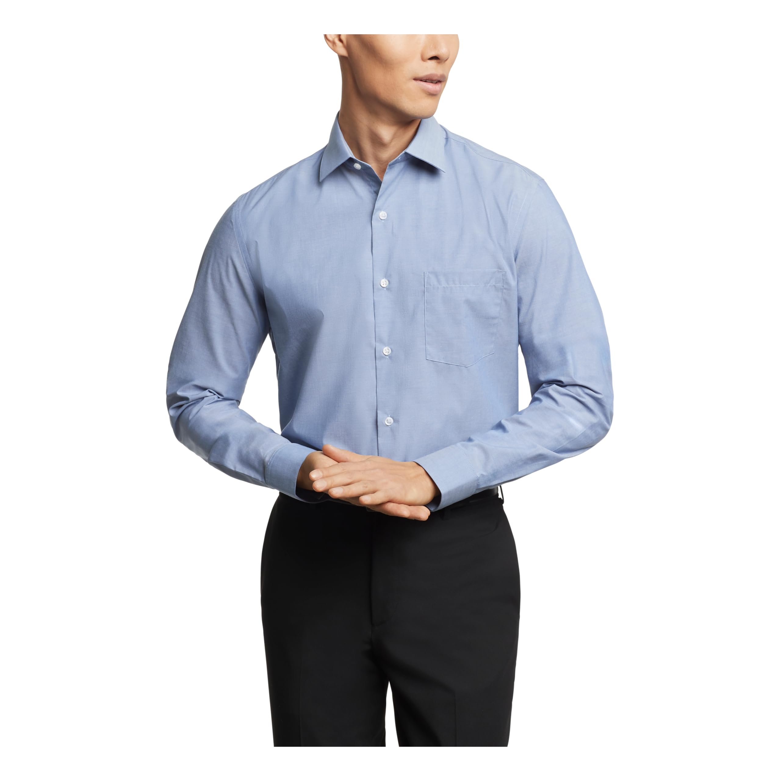 Van Heusen Men's Dress Shirt Regular Fit Stain Shield Stretch, Penn Blue