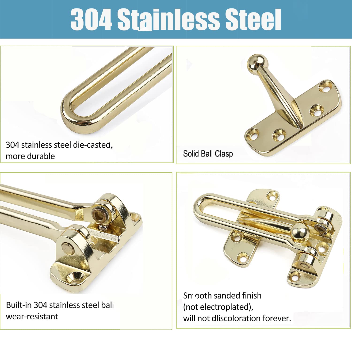 ORTAVA Türkette Edelstahl Set - 2 Stück Mit Schrauben Für Innentüren