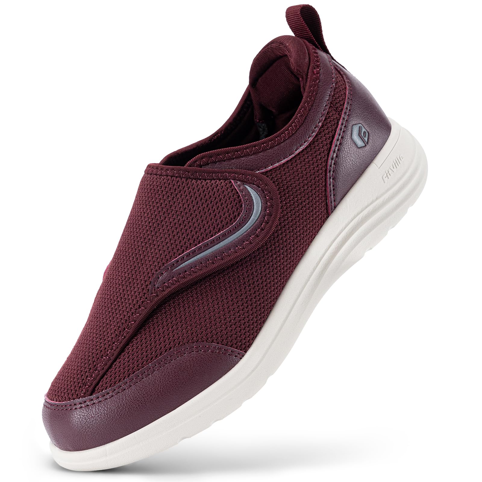FitVille Extra Weit Senioren Hausschuhe Damen Gesundheitsschuhe mit Klettverschluss Bequeme Sneaker Verbandsschuhe mit Fußgewölbestütze Gr.35.5-42.5