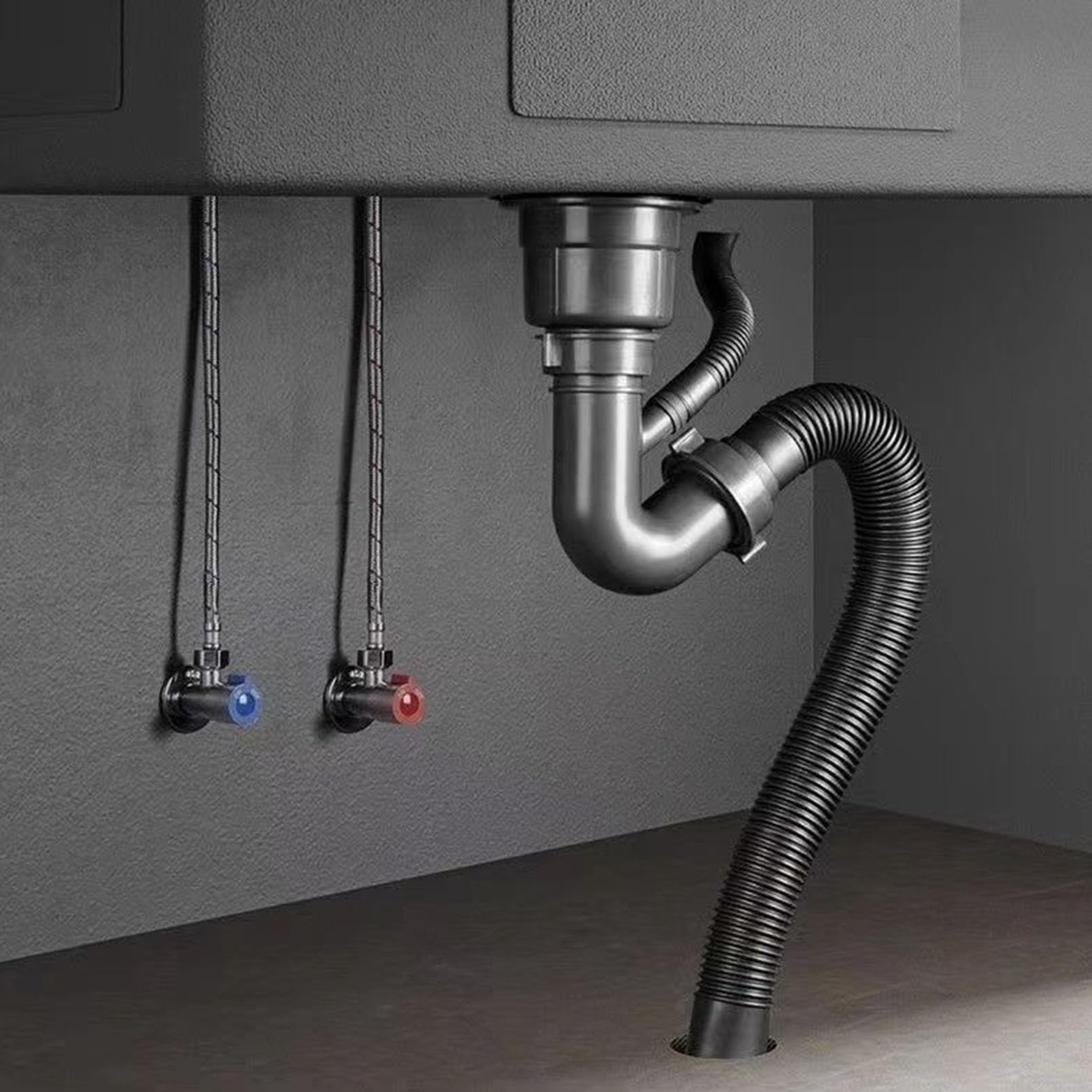 Fregadero de cocina hecho a mano, color negro, de acero inoxidable, profundo y fácil de limpiar, perfecto para cocinas modernas, instalación rápida