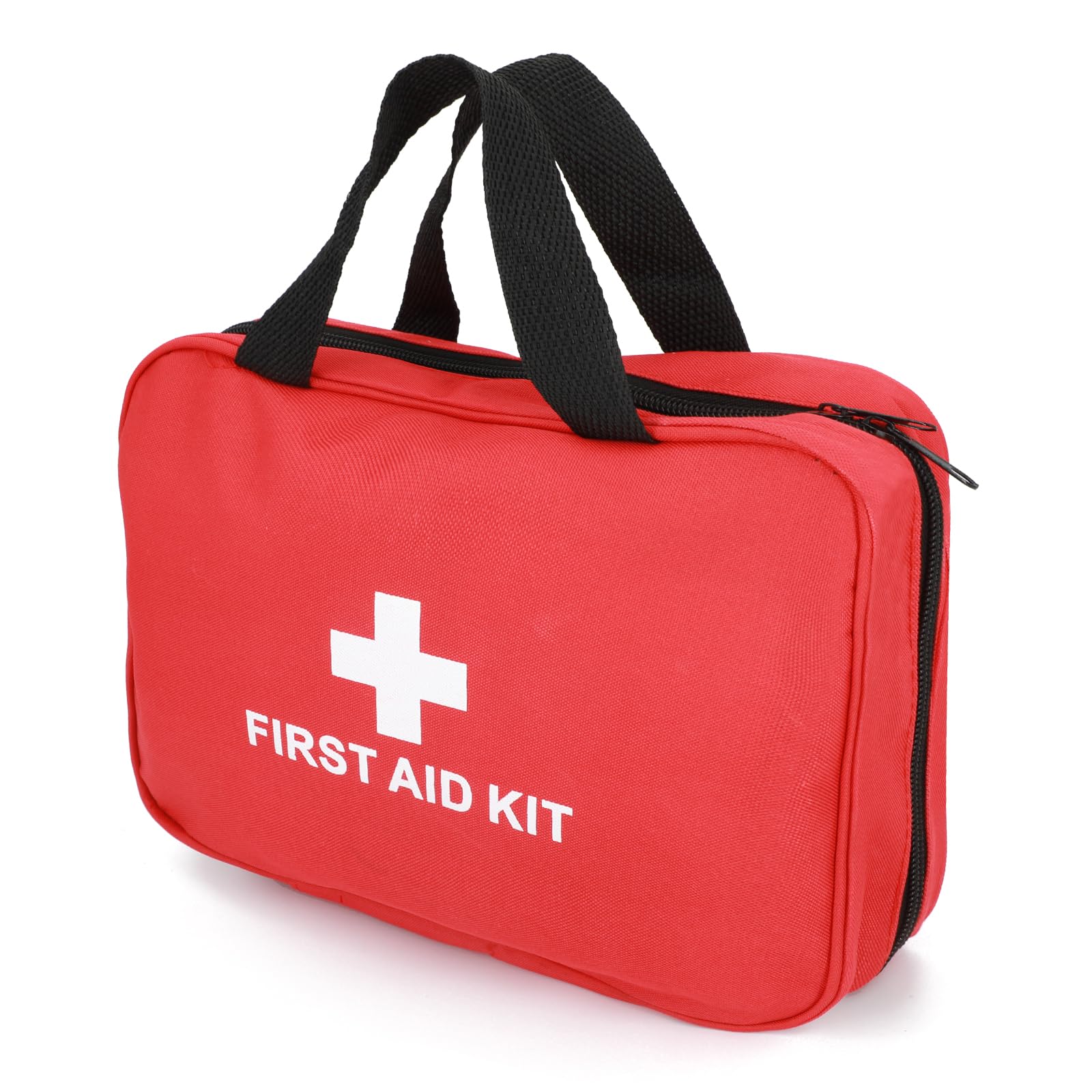 Emergency Kit 230 Piece for Car, Home, Travel, Camping, Office or Sports | Red Bag/Reflective Cross, Fully Stocked with Essential Supplies for Emergency