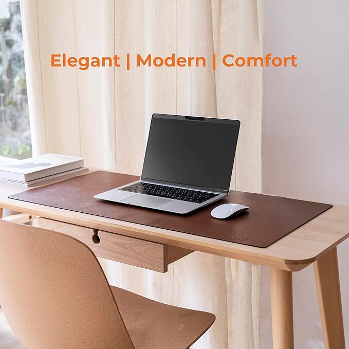 Protector de Escritorio SenseAGE de Cuero, Tapete Antideslizante para Mouse y Escritura, Negro miniatura 6