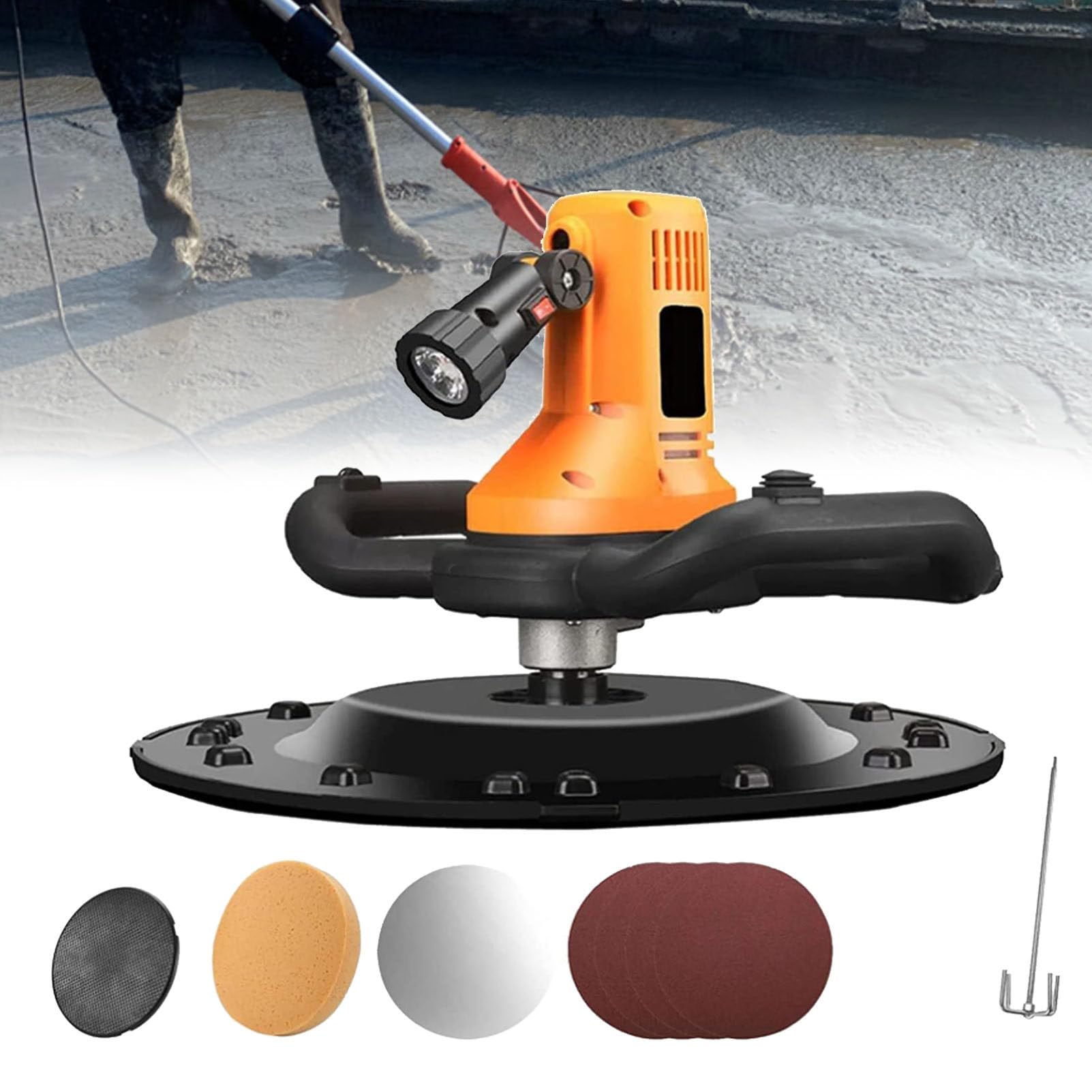 Lluvia de concreto eléctrico con varilla de mezcla, mezcladora de hormigón portátil, 280-2800 rpm de yeso inalámbrico mortero masilla de masa de cemento, máquina de pulido de suavizado de pared