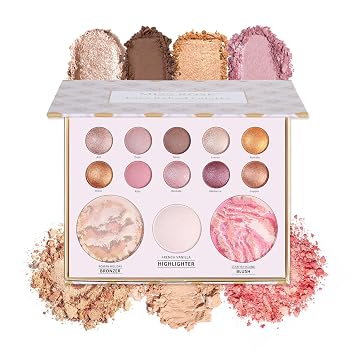 Baked Makeup Palette, Include Bronzer, Blush, Highlighter and 10 Eyeshadows