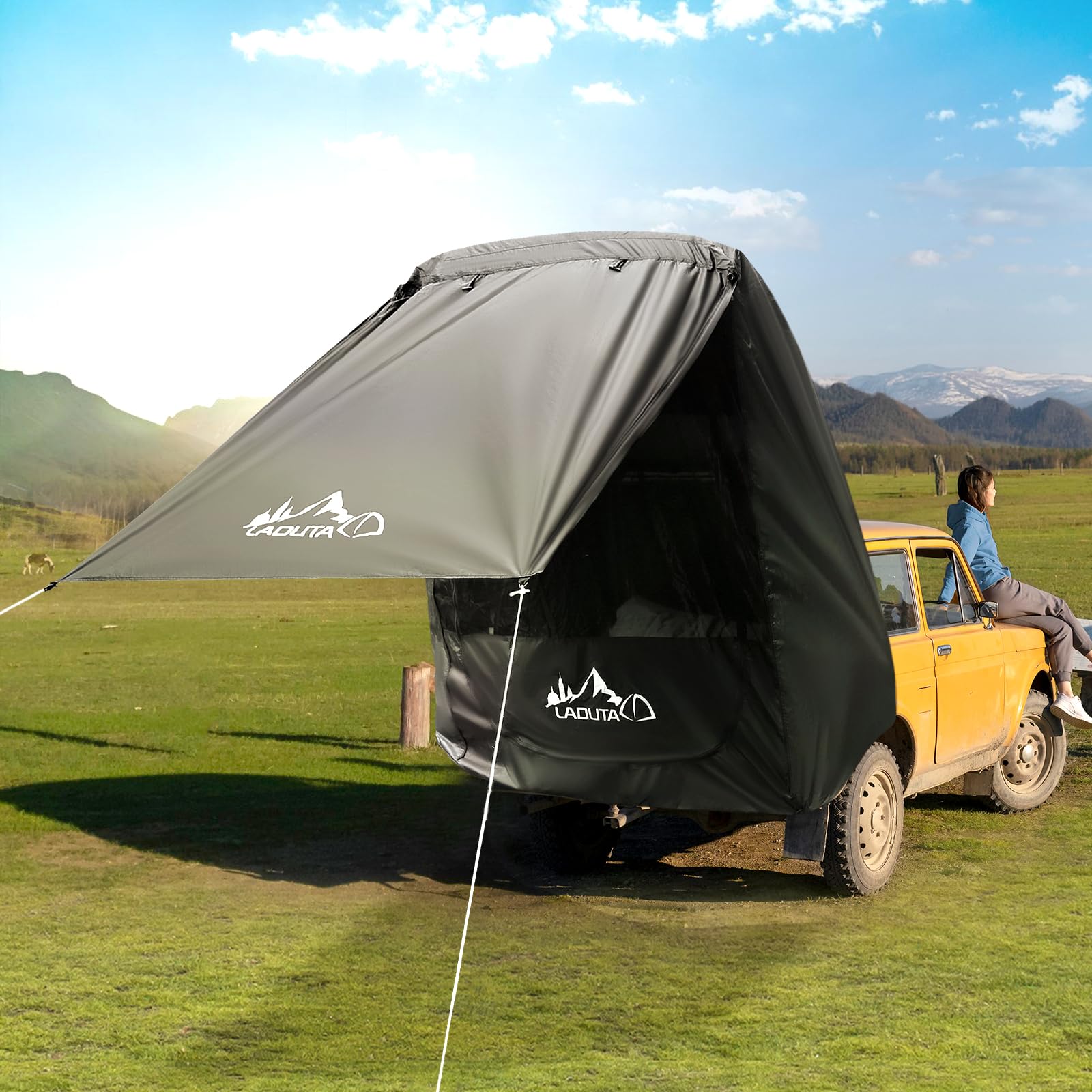 Tenda Parasole per Portellone Posteriore B3 Protezione Solare Impermeabile SUV Campeggio