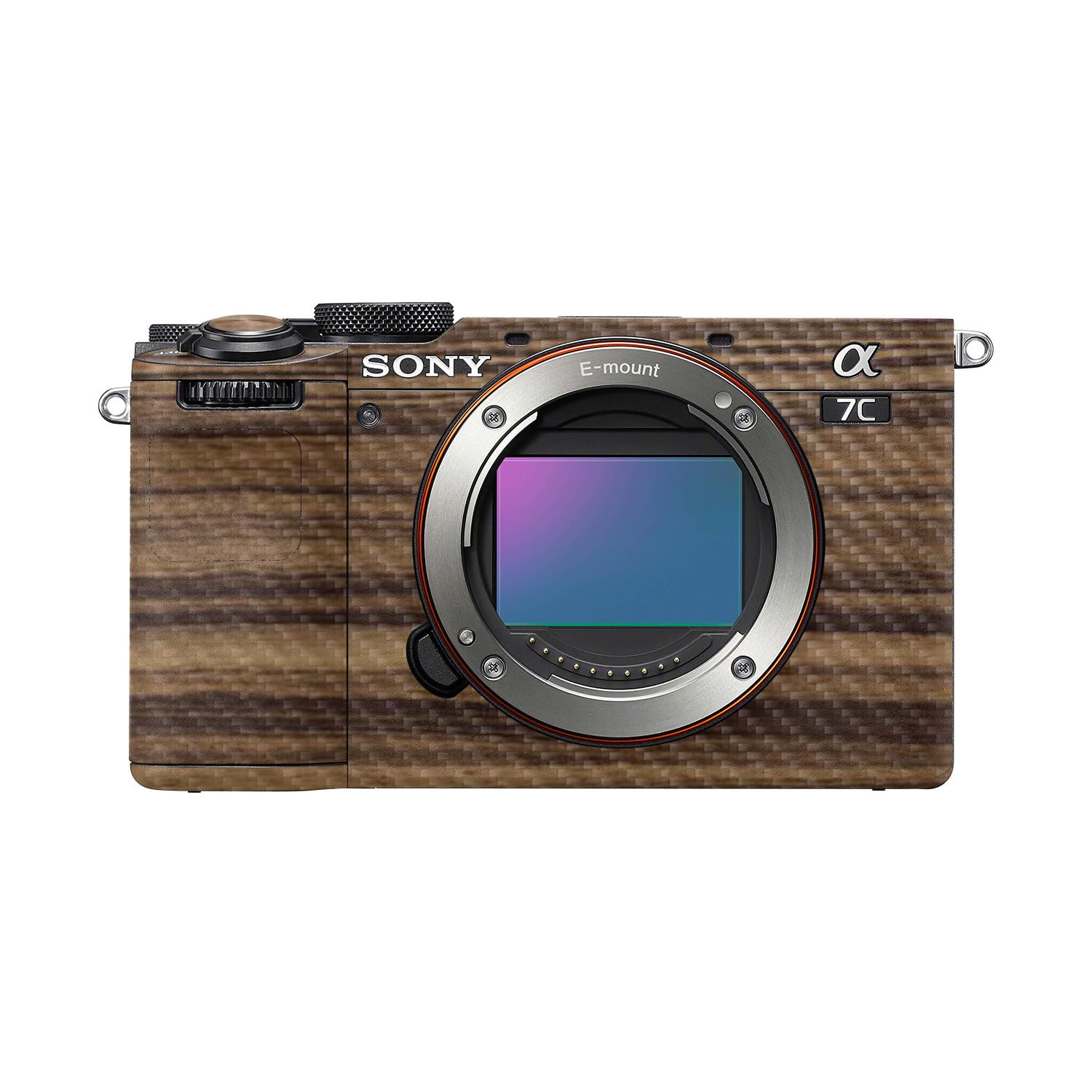 Carbon Fiber Camera Skin Compatible with Sony A7C Mark II (2023) - Dark Zebra Wood - Premium 3M Vinyl Protective Wrap Decal Cover - Easy to Apply | Crafted in the USA by MightySkins