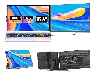 KEFEYA Laptop Screen Extender - 15.6" FHD 1080P IPS Laptop Monitor Extender Detachable, Portable Monitor for Laptops 13-17.3" with Breath Light, Plug n Play for Windows/Mac/Android/Switch/PS5 - Amazon product rated Grade A