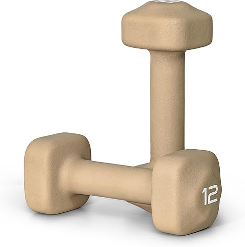 Miniatura 20 de Tone Fitness Pares de Mancuernas de Pesas de Neopreno con Cabeza Cuadrada Antirrodamiento | Múltiples Opciones verde azulado,Beige,Negro