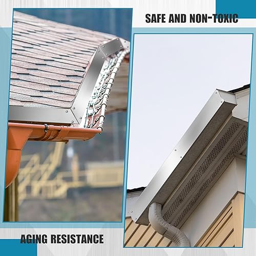 Miniatura 7 de Hicarer 50 pies de largo x 0.01 pulgadas de grosor x 4 pulgadas de ancho, rollo intermitente galvanizado para techo y jardín que evita manchas de