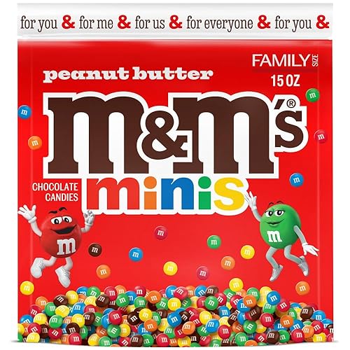 M&M'S Minis Peanut Butter Candy, Family Size, 15 Oz Bulk Resealable Bag