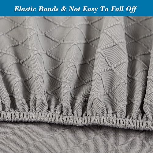 Miniatura 6 de HFCNMY Fundas de taburete rectangulares, paquete de 2 fundas elásticas rectangulares para taburetes de bar, fundas de taburete de tocador de